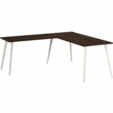 Desk, L-Shaped, w/Metal Legs, 71"x77"x30", Black Walnut