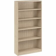 Bookcase, 5-Shelf, Open, 37"x12"x71", Natural Elm