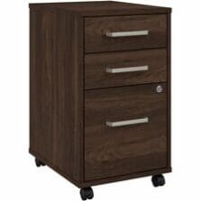 File Cabinet, 3-Drawer, Locking, 16"x20"x27", Black Walnut