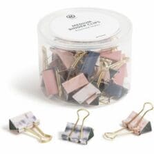 Binder Clips, Fashion, Soft Dye, 1"x0.5"x1.8", 36/PK, Silver