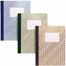 CompositionBooks, Ruled, 80GSM, 70Shts, 7"x10", 3/PK, BE/GN/TPA/GD