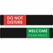 Sign, Door, w/Slider, Do Not Disturb/Please Knock, 10"x2", MI