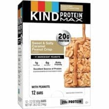 Snack Bars, Protein MAX, Caramel/Peanut Crisp, 12/BX