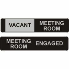 Sign, Door, w/Slider, Vacant/Engaged Mtg Room, 10"x2", MI