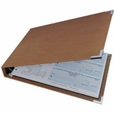 Binder, f/Checks, 7Ring, 600Cap, w/Pouch&Pckt, 14.5"x9.75"x2", Tan
