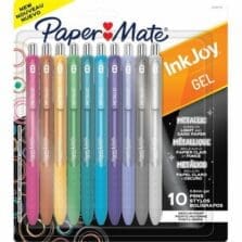 Pen, Gel, InkJoy, Stick, 0.7mm, 10/PK, AST Metallic
