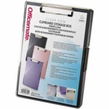 Clipboards, StorageBox, TransparentTop, Dry-Erase, 2-Compartment, Break-Resist, 10.6"x14"x10.2", Black