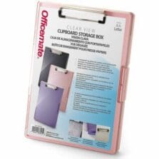 Clipboards, StorageBox, TransparentTop, Dry-Erase, 2-Compartment, Break-Resist, 10.6"x14"x10.2", Pink