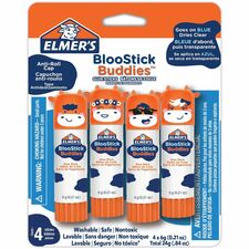 Glue Sticks, 0.21oz/6 grams, 4/BX, Blue Dries Clear