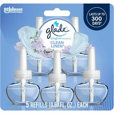 Air Freshener Refill, f/Plug-in Warmers, Linen, 3.35oz, 5/PK