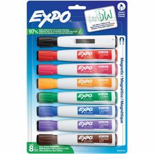 Dry-Erase Markers, Low Odor, Chisel Tip, 8/PK, Ast