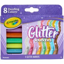 Glitter Markers, Nontoxic, 8/ST, Assorted