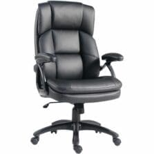 Hi-Back Chair, PU Leather, 27"x32"x44-1/2", BK