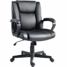 Chair, PU Leather, 24"Wx26-2/5"Lx38-1/4"H, Black