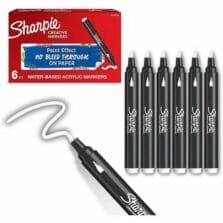 Markers, Bullet, Acrylic, Water-Based, 6/Box, White
