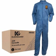 Coveralls, ZipperFront, Elastic Back/Wrist/Ankle, L, 24/CT, WE
