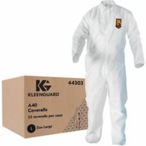 Coveralls, ZipperFront, f/Liquid/ParticleProtection, L, 25/CT, WE