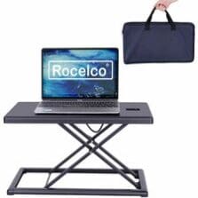 Desk Riser, Compact, Ultra-Thin, Carry Pouch, 10"Wx19"D, BK