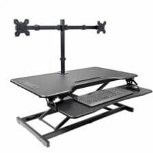 Desk Riser, Electric, Monitor Mount, 37.4"Wx15.75"D, Black