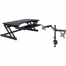 Desk Riser, Monitor Mount, Anti-Scratch Pads, 37.5"Wx20.5"D, BK