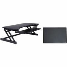 Desk Converter, Adjustable, Anti-Fatigue Mat, 37.5"Wx20.5"D, BK