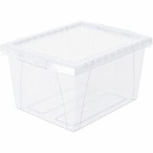 Storage Bins, with Snap-On Lid, 4 gal, 11.25 x 13.53 x 7.87, Translucent, 6/Pack