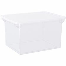 File Tote, w/Clear Lid, Letter/Legal, 14"x18-1/3"x10-1/2", Clear