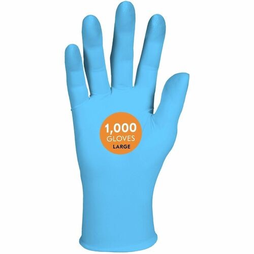 G10 Comfort Plus Blue Nitrile Gloves, Powder-Free, Large, 4 mil Thick, 9.5" Long, Light Blue, 100/Box, 10 Boxes/Carton
