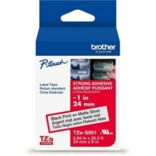 Label Tape, Xtra-Strength, f/P-touch, 0.94"x26.2', BlackonSilver