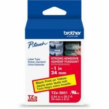 Label Tape, Xtra-Strength, f/P-touch, 0.94"x26.2', BlackonYellow