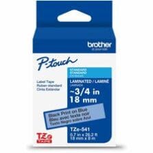 Label Tape, Laminated, f/P-touch, 0.7"x26.2', BlackonBlue