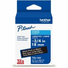 Label Tape, Laminated, f/P-touch, 0.7"x26.2', WhiteonBlack