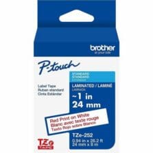 Label Tape, Laminated, f/P-touch, 0.94"x26.2', RedonWhite