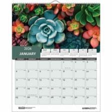 Wall Calendar, Full-Color, 12Mths, Jan-Dec, Wire, 11"x14", MI