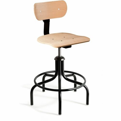 Chair, w/FootRing, Adjust., Mush. Glide, Wood, 22"x22"x43", NL/WN
