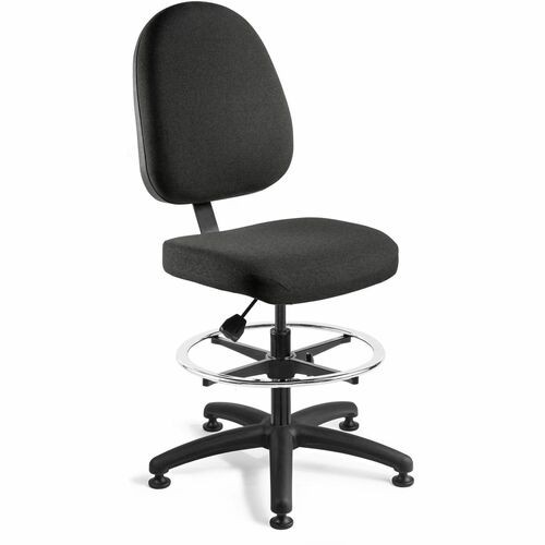 Chair, w/FootRing, Non-Tilt, Mush.Glide, Fabric, 27"x27"x57.5", BK