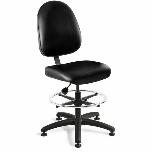Chair, w/FootRing, Non-Tilt, Mush. Glide, Vinyl, 27"x27"x57.5", BK