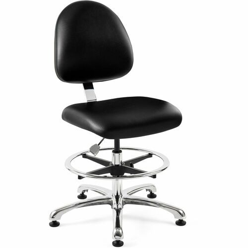 Chair,ISO 7 Cleanroom, Non-Tilt, Vinyl, 27"x27"x52", Black