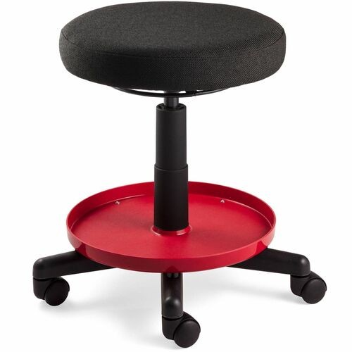 Stool, Adjustable, Carpet-Floor Casters, 23"x23"x45", Fabric, BK