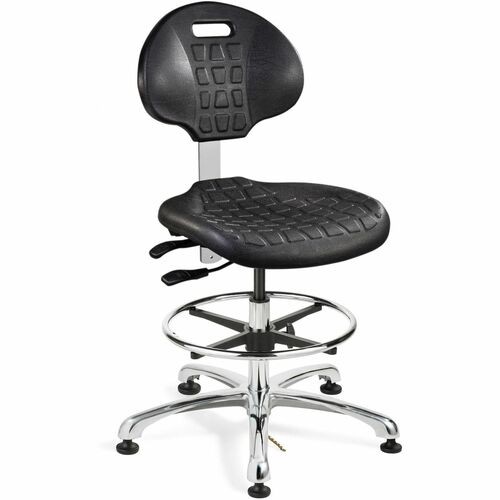 Chair, ESD, w/Drag Chain, Articulating, Poly, 27"x27"x49.5", BK
