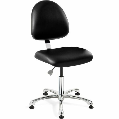 Chair,ISO 7 Cleanrooms, Non-Tilt, Vinyl, 25"x25"x44.5", Black