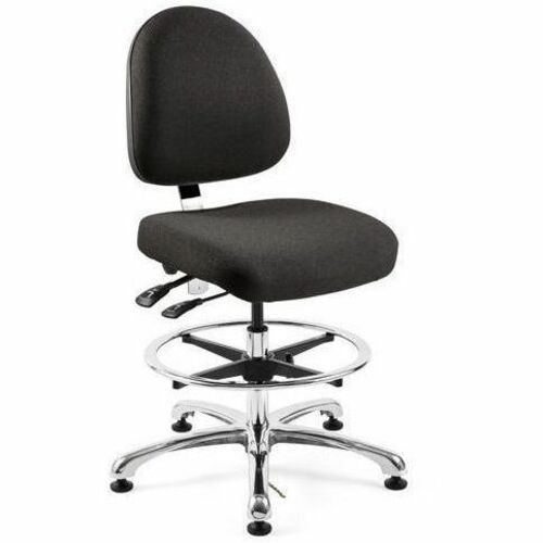 Chair, ESD, w/Brass Drag Chain, Non-Tilt, Fabric, 27"27"x47", BK