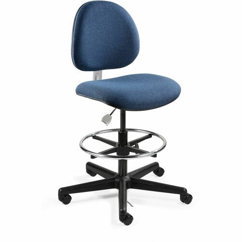 Chair, w/DragChain, Adjst., 300lbCap., Fabric, 27"x27"x54.5", Navy