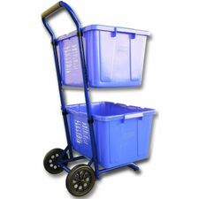 Cart, f/Recycling Bins, 400lbCap., Steel, 16.5"x44"x26", Blue