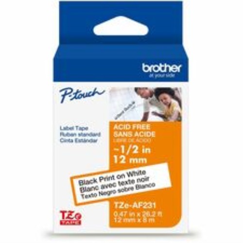 Label Tape, Laminated, f/P-touch, 0.47"x26.2', BlackonWhite