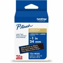 Label Tape, Laminate, f/P-touch, 0.94"x26.2', WhiteonMatteBlack