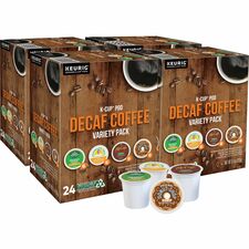 Coffee, Decaf Variety, Medium/Light Roast, K-Cup, 24/BX, 4BX/CT