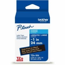 Label Tape, Laminated, f/P-touch, 0.94"x26.2', GoldonBlack