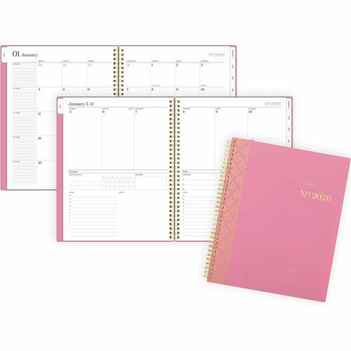 Planner, Wkly/Mthly, 12Mths, Jan-Dec, 8-1/2"x11"PgSz, Pink