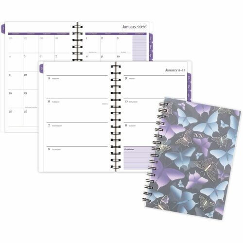 Planner, Mariah, Wkly/Mthly, Jan-Dec, 5-1/2"x8-1/2", Blue/Purple